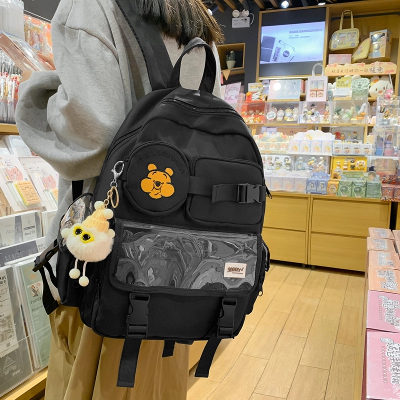 宝琳卡森系旅游女背包清新可爱时尚旅游尼龙休闲双肩包初高中校园书包 女款 多色