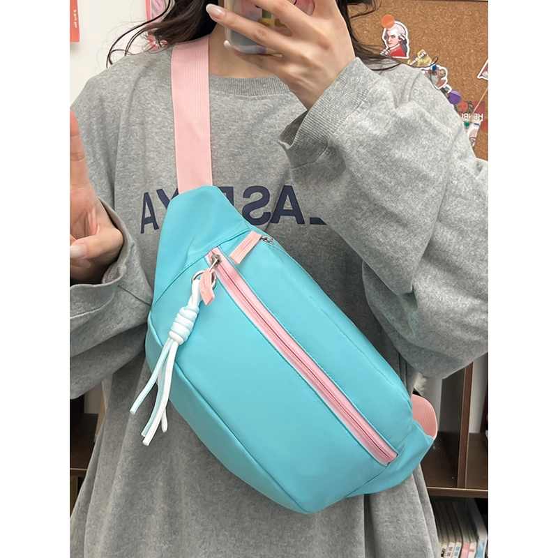 宝琳卡 时尚简约潮流 尼龙 胸包 男女同款情侣款 黑色/黄深蓝拼色/蓝色/粉色/黄蓝拼色