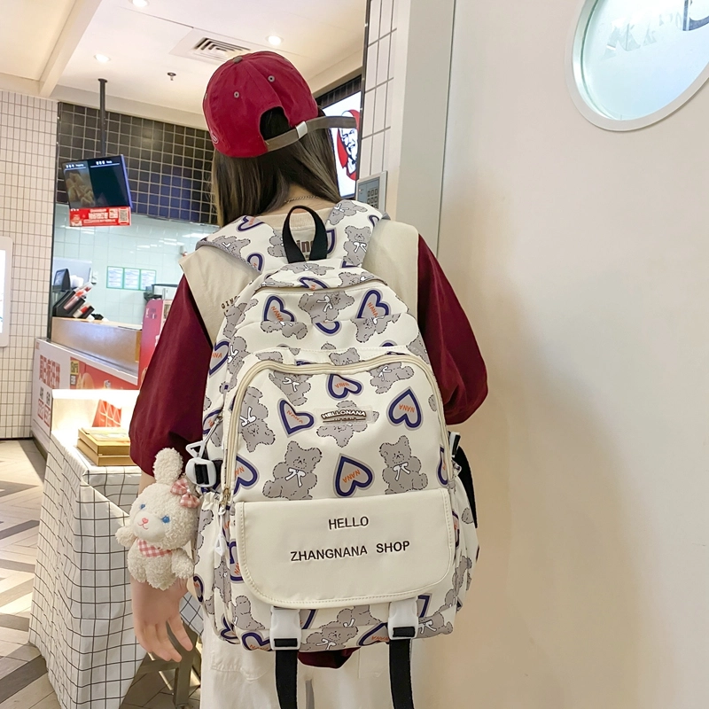 宝琳卡日系涂鸦双肩包女韩版大容量书包尼龙电脑背包 男女同款