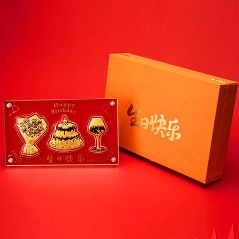 水贝之星 生日快乐套装摆件 简约精致创意设计收藏纪念储蓄储值仪式感攒钱保值 好运 足金 投资类 金条/金币/金章 男女同款情侣款