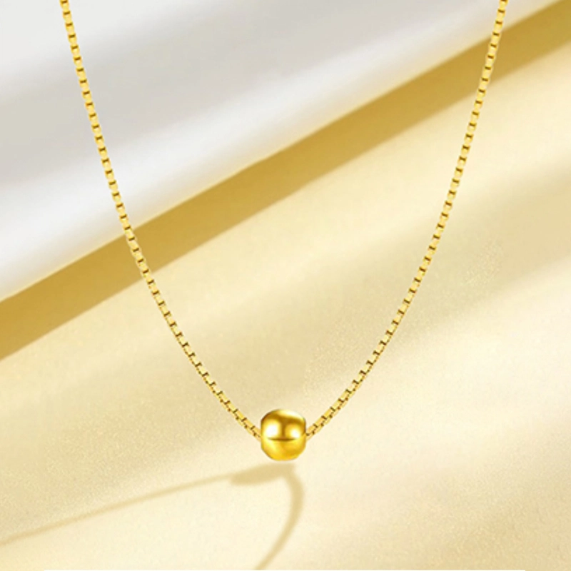 水贝之星 金珠 简约几何设计精致轻奢高级感 足金 一口价 黄金项链 男女同款情侣款