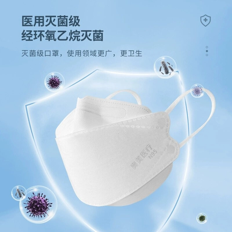 奥美医疗 柳叶鱼嘴型 医用防护口罩 一次性无菌级灭菌