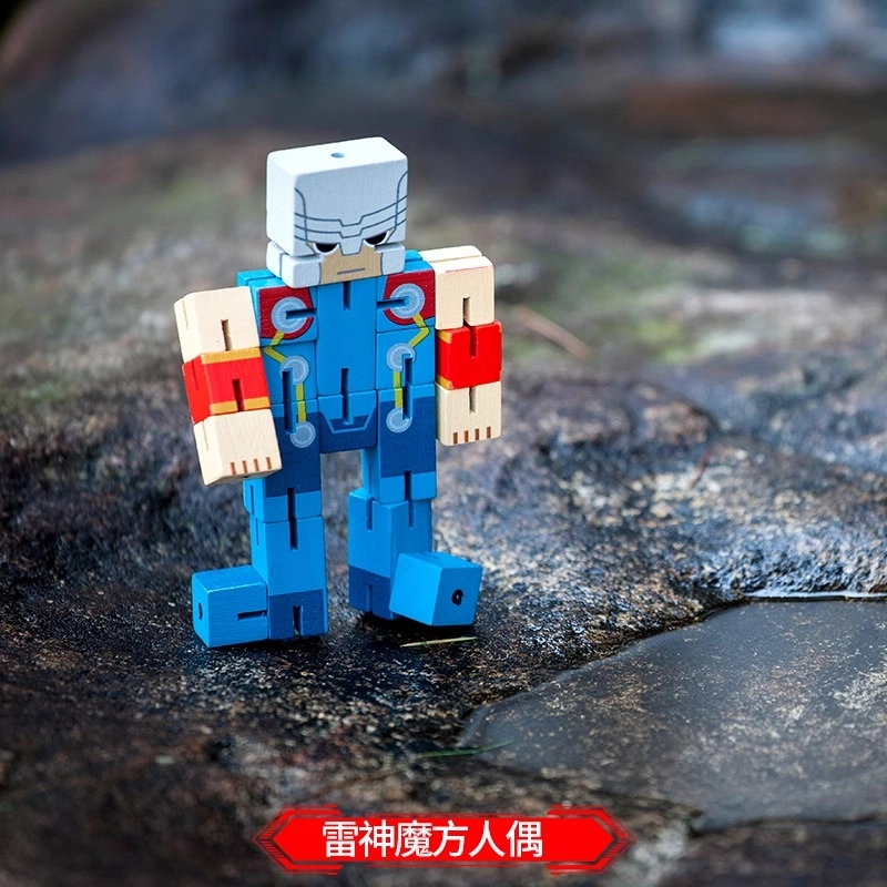 木玩世家 蜘蛛侠 魔方人偶 漫威复仇者联盟 木制手办 钢铁侠美国队长 影视周边