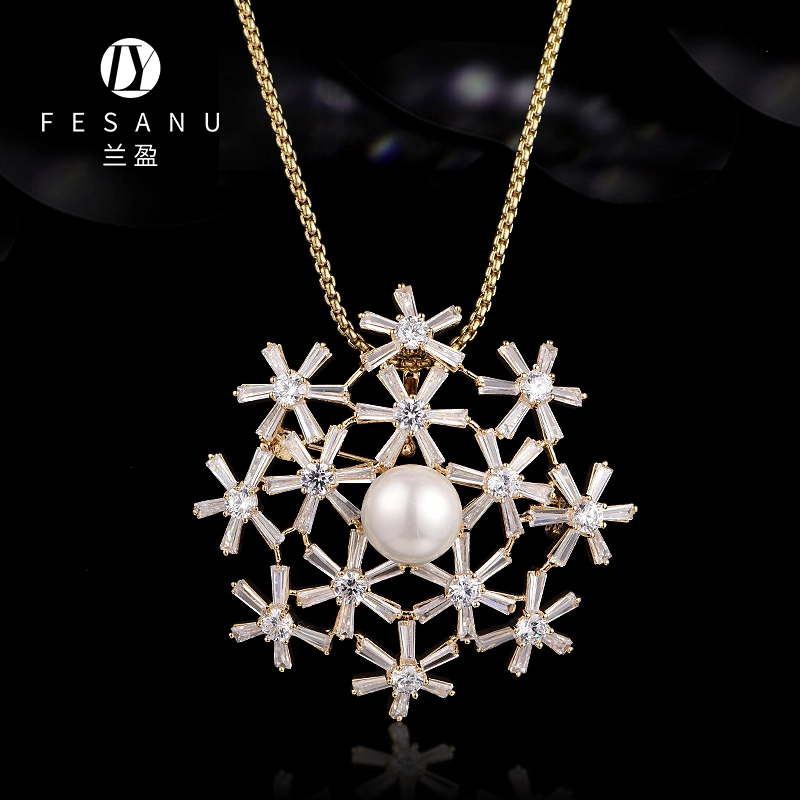 兰盈 雪花 轻奢小众 合金 胸针 女款