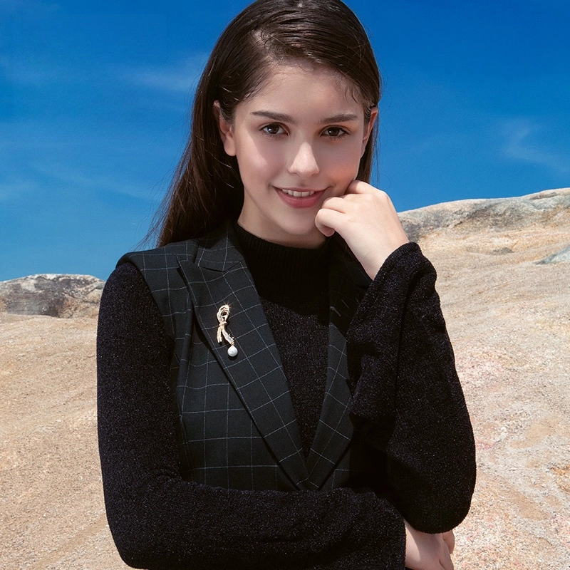 兰盈 蝴蝶结 轻奢优雅小众设计 合金 胸针 女款