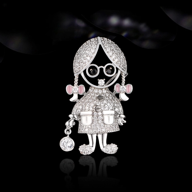 兰盈 原创设计晴天娃娃 水晶胸针 女款