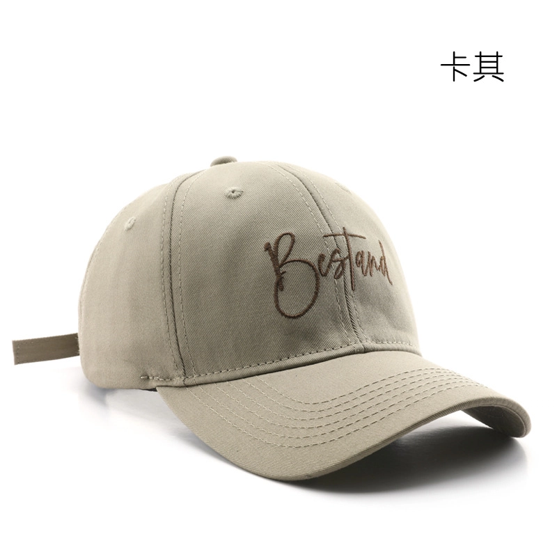 佐闯 帽子复古简约硬顶字母刺绣户外出行防晒遮阳 棉 鸭舌帽 男女同款情侣款