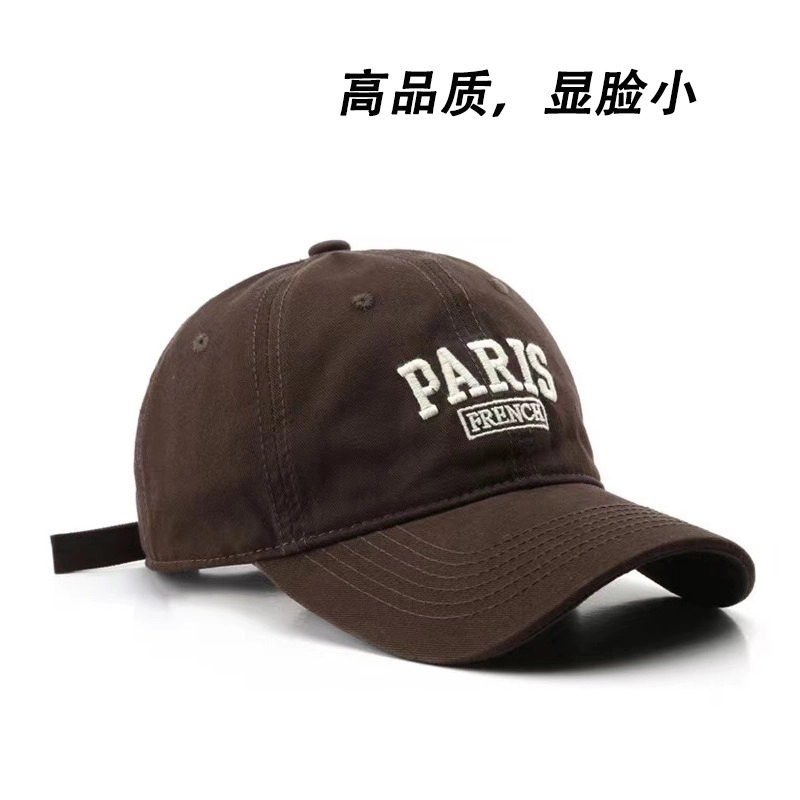 佐闯 日系韩版字母刺绣宽帽檐遮阳防晒百搭显脸小户外休闲 棉 鸭舌帽 男女同款情侣款
