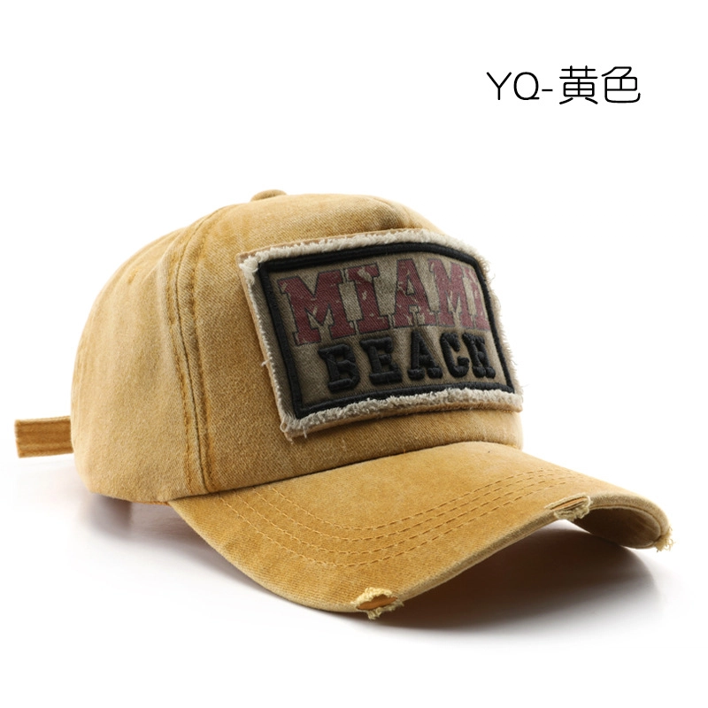 佐闯 水洗做旧复古 贴布字母户外街头 出行防晒遮阳显脸小 棉 鸭舌帽 男女同款情侣款