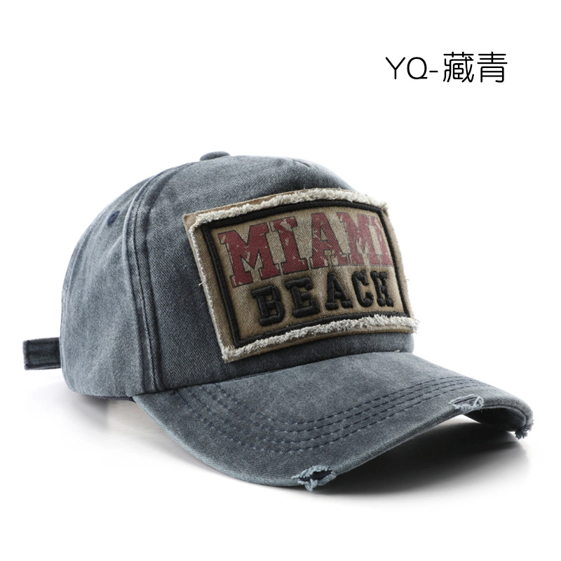佐闯 水洗做旧复古 贴布字母户外街头 出行防晒遮阳显脸小 棉 鸭舌帽 男女同款情侣款