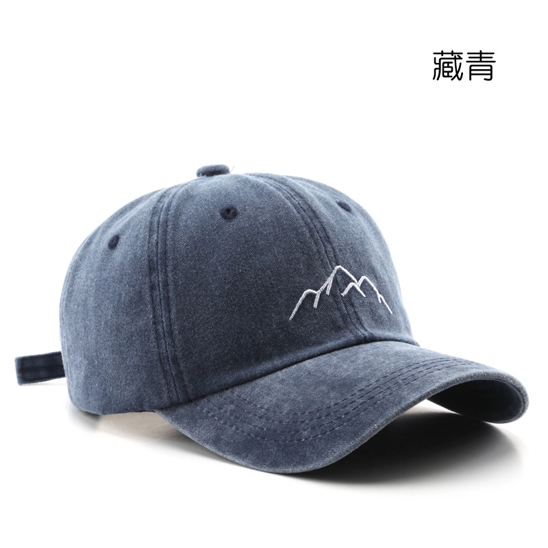 佐闯 日系时尚复古水洗做旧山地刺绣户外防晒遮阳 棉 鸭舌帽 男女同款情侣款