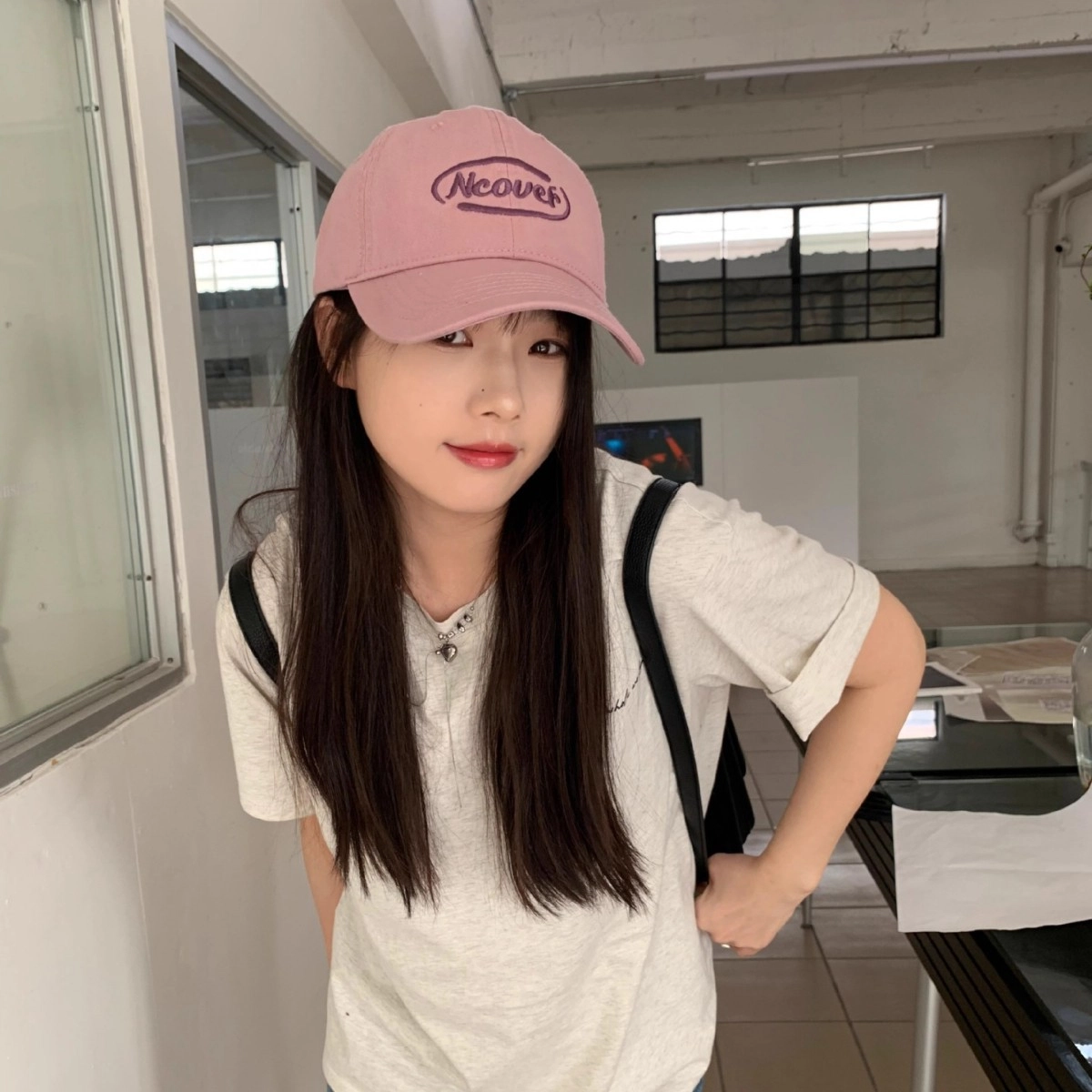 佐闯 女春夏字母刺绣帽子韩版时尚百搭大头围显脸小遮阳轻盈时尚显脸小防晒透气 棉 鸭舌帽 女款
