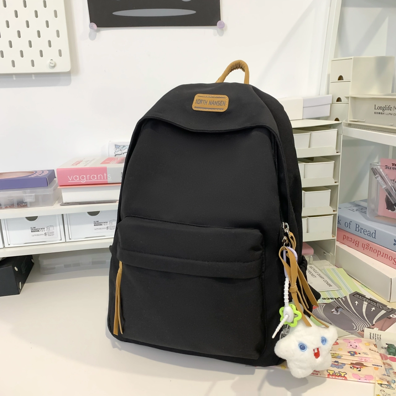 草丛喵喵喵 高颜值简约百搭学生潮流 尼龙 双肩包 男女同款情侣款 多色