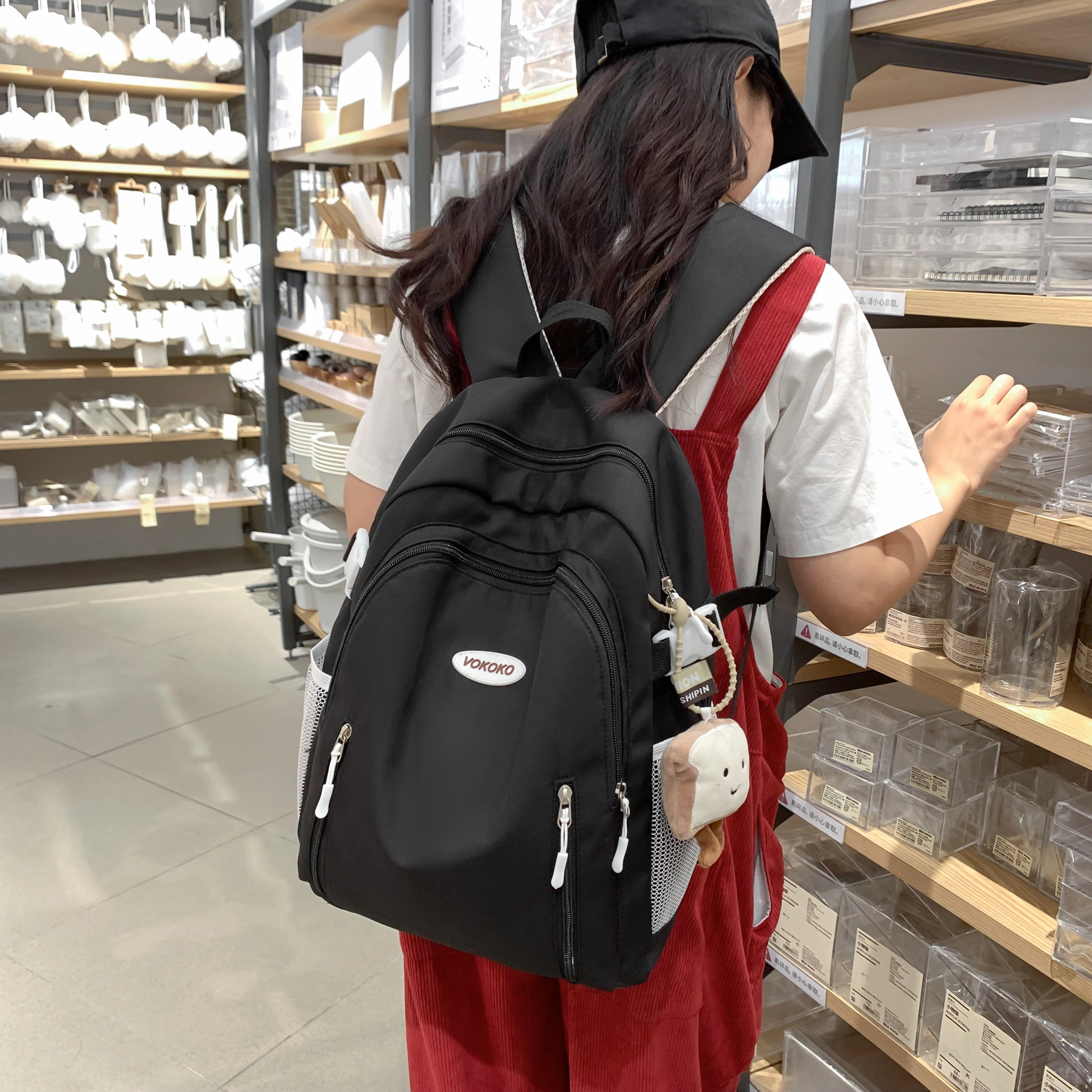 草丛喵喵喵 高颜值简约百搭潮流街头 尼龙 双肩包 女款 多色