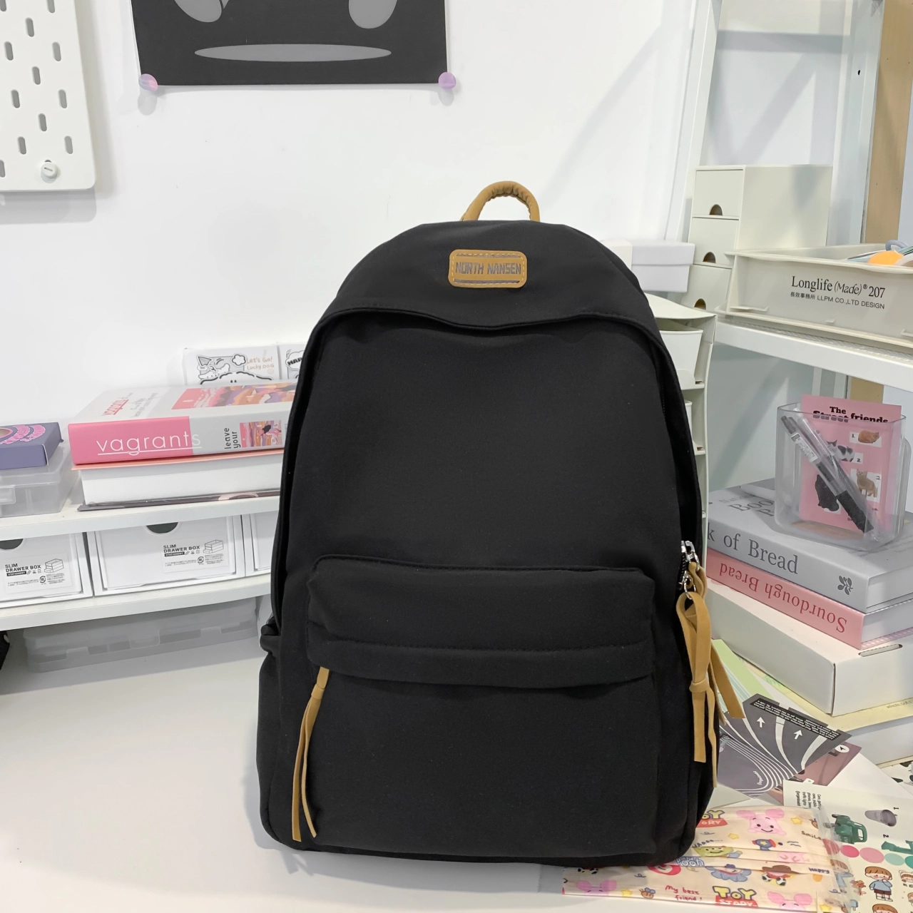草丛喵喵喵 高颜值简约百搭学生潮流 尼龙 双肩包 男女同款情侣款 多色