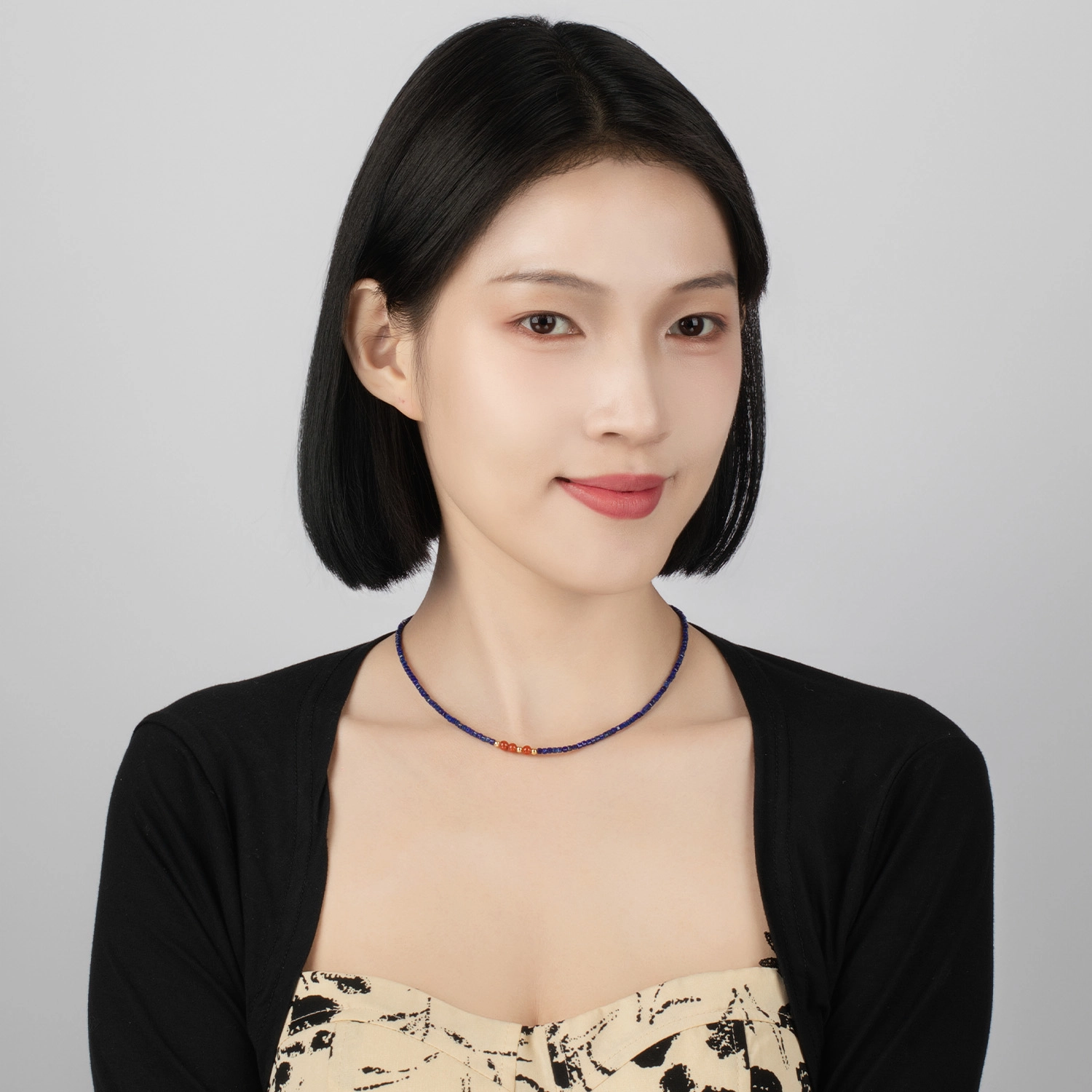 心若莲华 新中式金石红韵 青金石 名贵玉石项链 女款