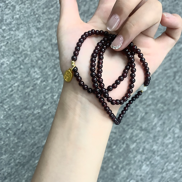 【时来好运】 重庆金店 招财纳福叠戴 国潮新中式招财纳福吉祥顺遂本命年精致轻奢优雅气质小众设计转运珠手饰 琉璃 手串 男女同款情侣款