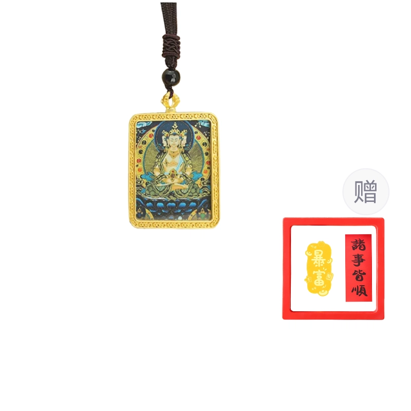 【财源转运唐卡】 重庆金店 藏式八大守护神小众设计风格寓意吉祥如意 琉璃 项链 男女同款情侣款
