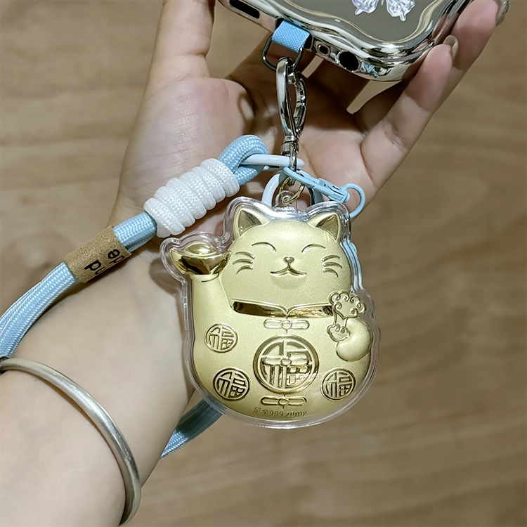 重庆金店 招财猫请发财 财运享通财源滚滚新中式国潮可爱萌趣创意日常通勤使用 足金 一口价 贴片 女款