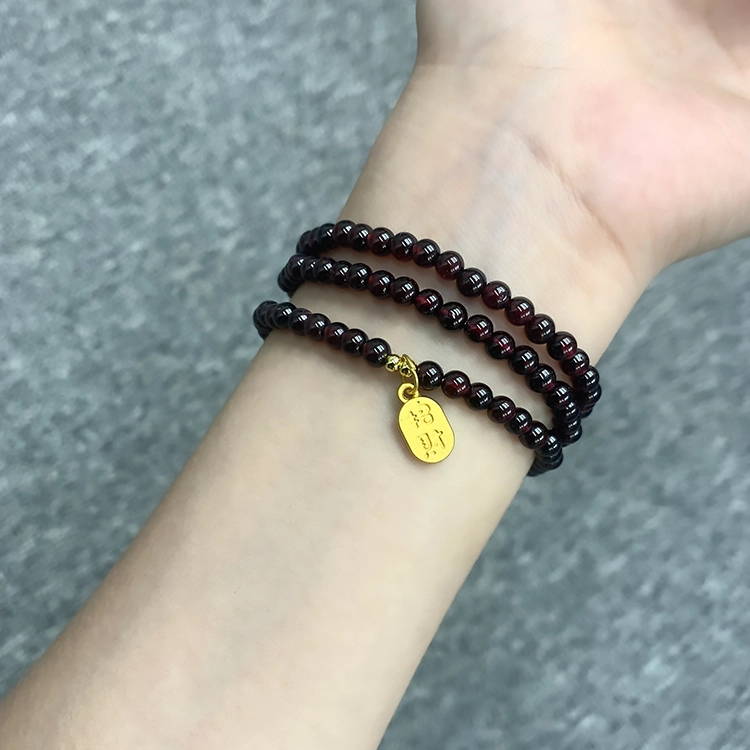 【时来好运】 重庆金店 招财纳福叠戴 国潮新中式招财纳福吉祥顺遂本命年精致轻奢优雅气质小众设计转运珠手饰 琉璃 手串 男女同款情侣款