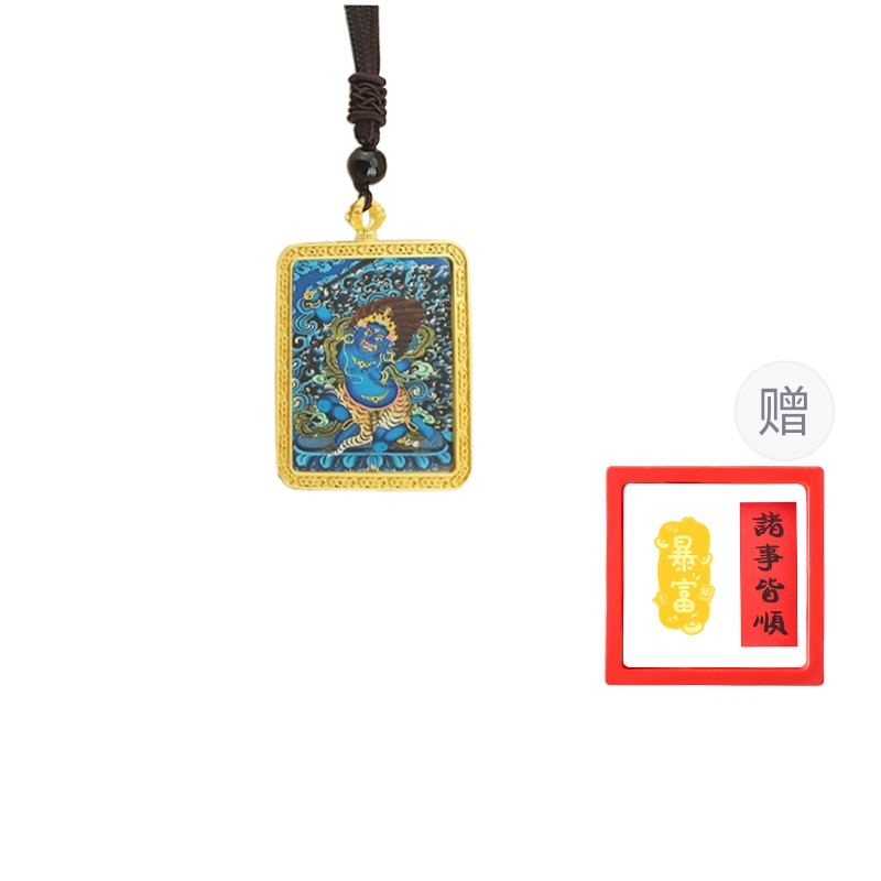 【财源转运唐卡】 重庆金店 藏式八大守护神小众设计风格寓意吉祥如意 琉璃 项链 男女同款情侣款