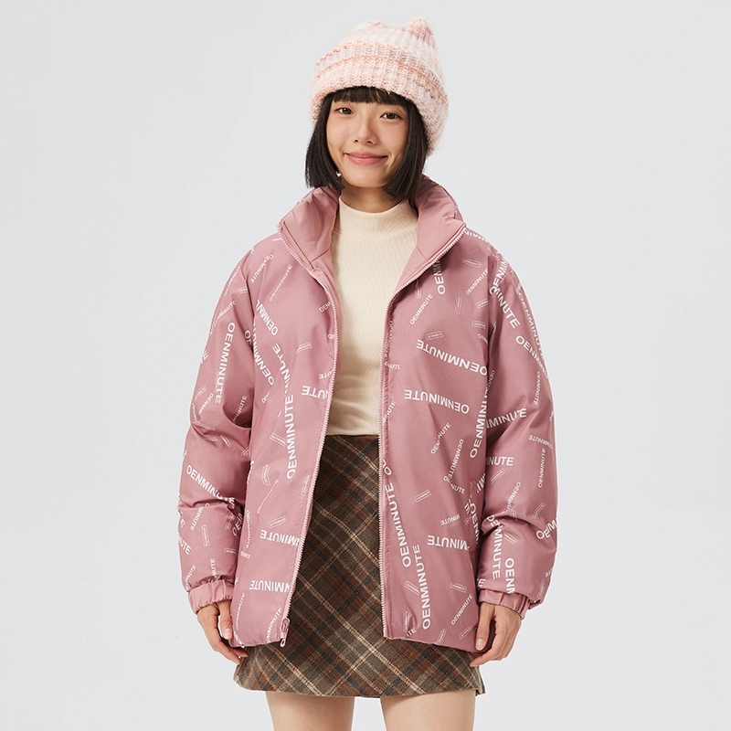 贵人鸟 双面穿立领落肩宽松纯色加厚面包拉链棉服 男女同款
