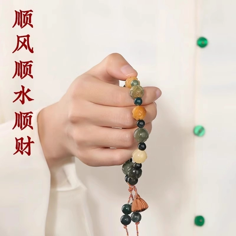 钵提 有钱花步步生莲莲花串手饰 白玉菩提 手串 男女同款情侣款