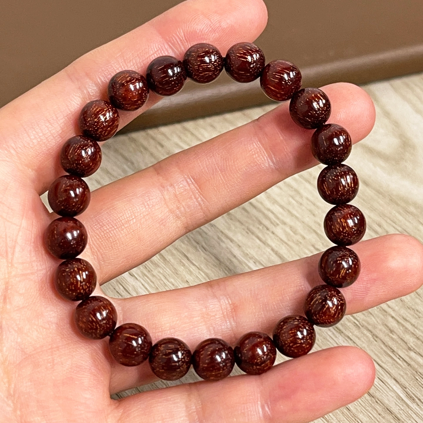 钵提 金星老料工艺金星手持串绕指柔高密念佛珠 新中式单圈#好运 血檀 手串 男女同款情侣款