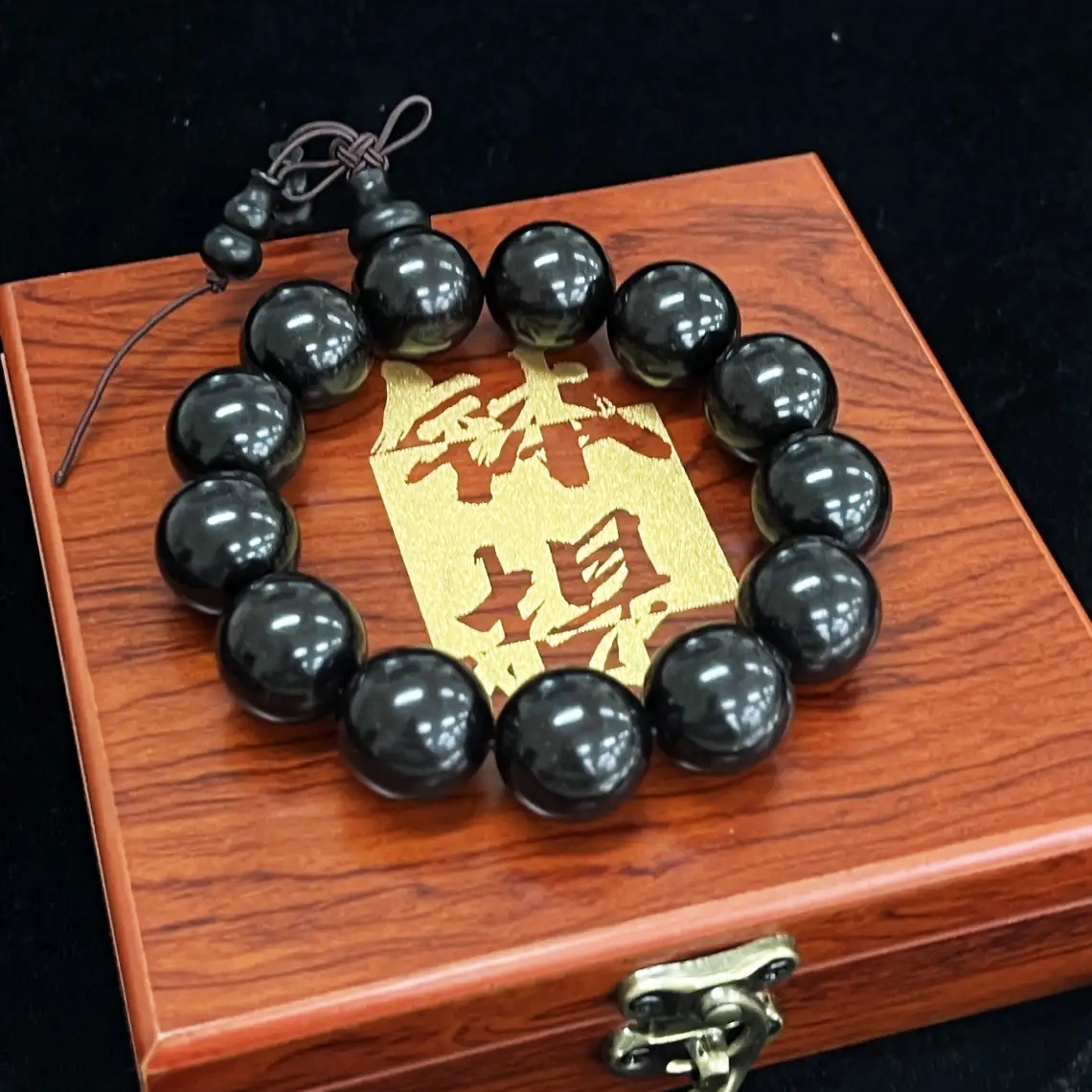 钵提 高密老料工艺金星 文玩佛珠葫芦配饰福禄吉祥手持珠串#好运 紫檀属 手串 男女同款情侣款