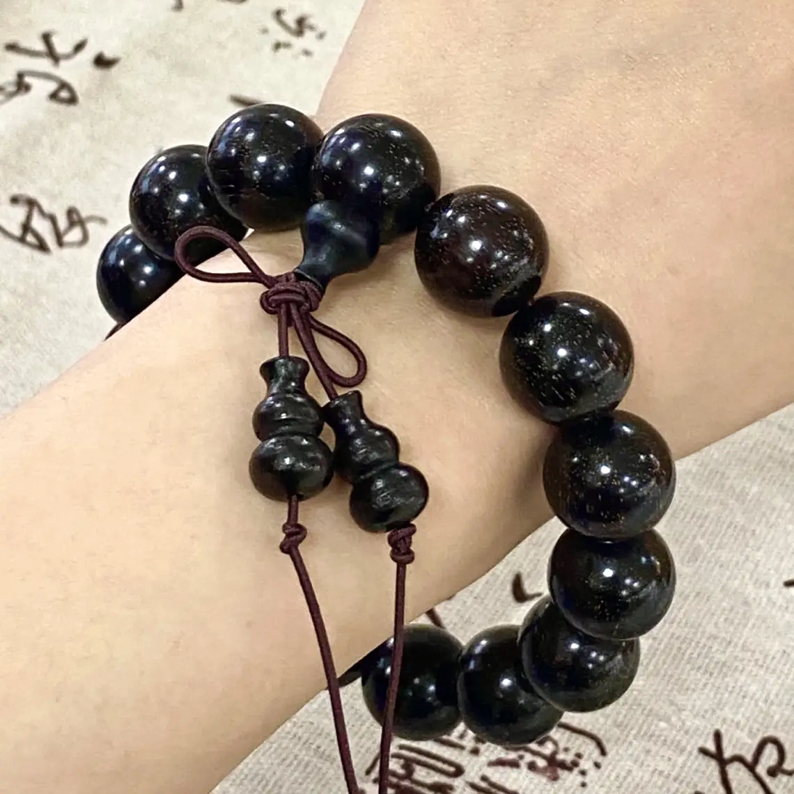 钵提 高密老料工艺金星 文玩佛珠葫芦配饰福禄吉祥手持珠串#好运 紫檀属 手串 男女同款情侣款