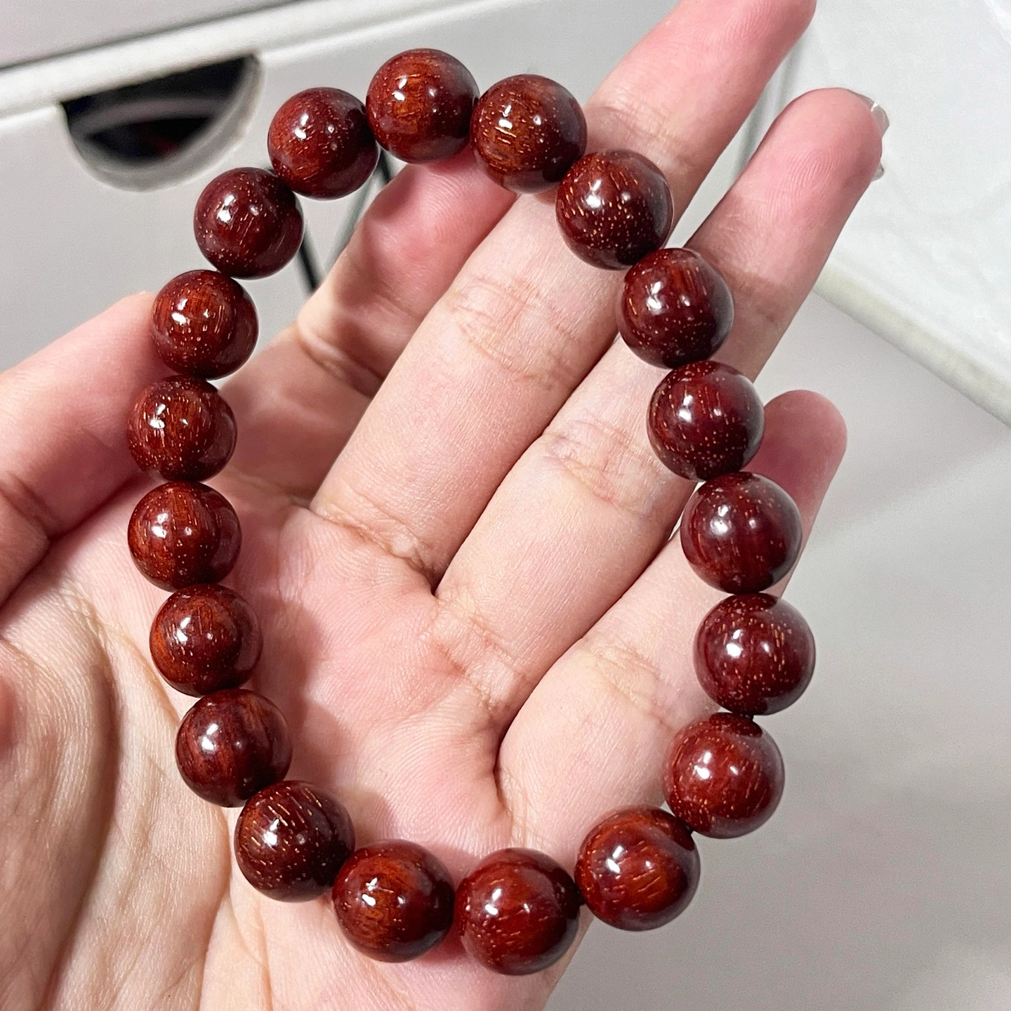 钵提 金星老料工艺金星手持串绕指柔高密念佛珠 新中式单圈#好运 血檀 手串 男女同款情侣款