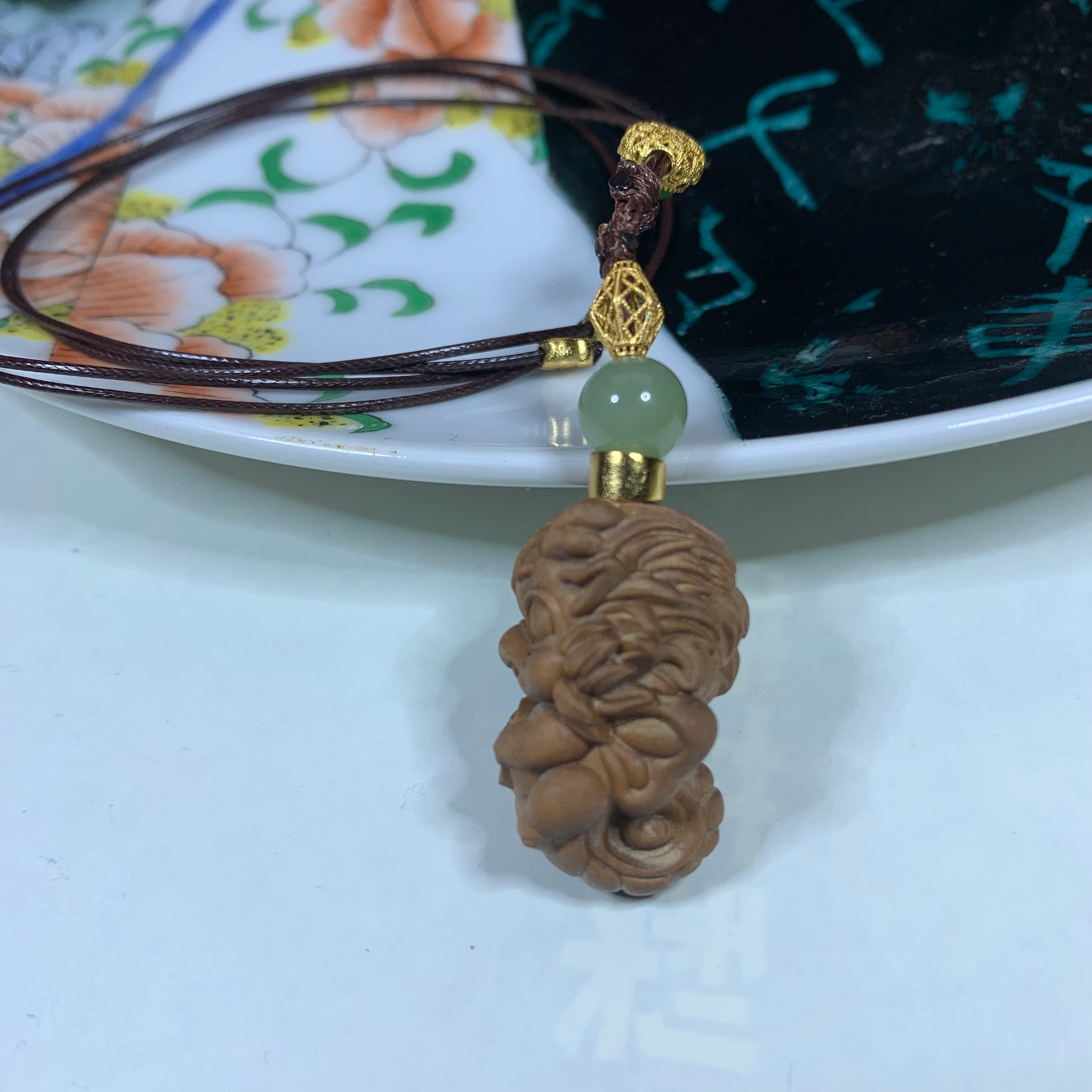 仙沐坊 钱多多招财  可爱呆萌 清新典雅 老山檀 名贵木作项链 男女同款情侣款