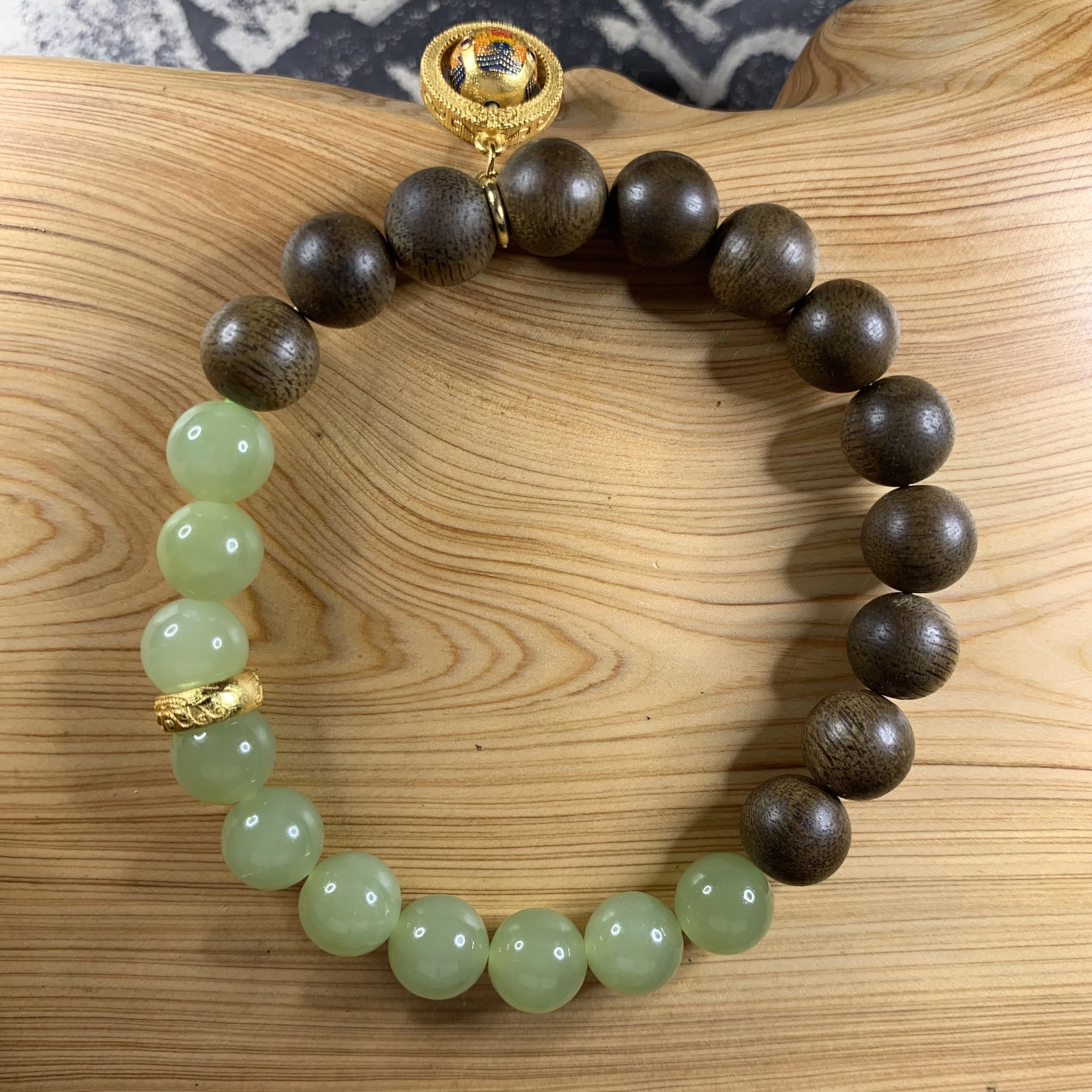 仙沐坊 小众 轻奢文玩 扎基拉姆时来运转 和田玉 手串 女款 青玉