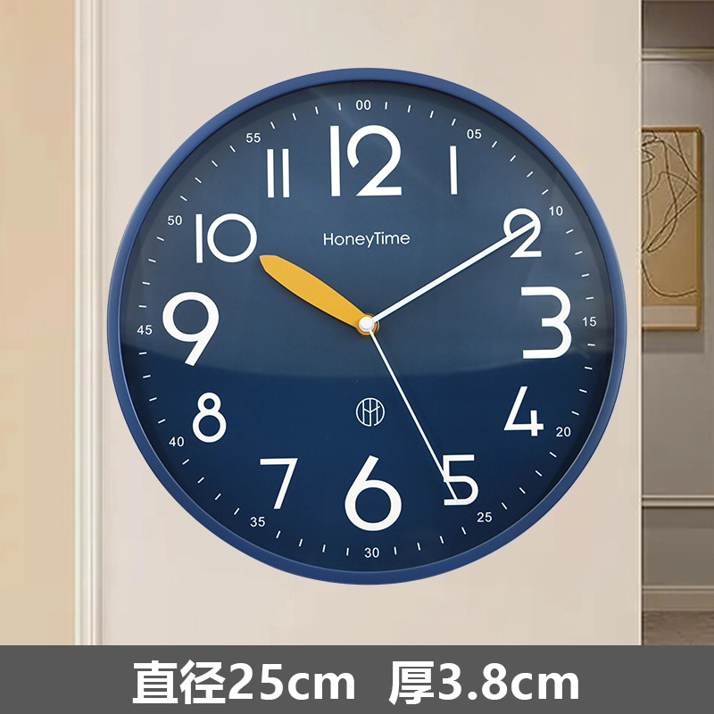 翰林时光 客厅现代时钟挂表免打孔大数字简约创意钟表书房静音挂钟 扫秒机芯 挂钟 男女同款