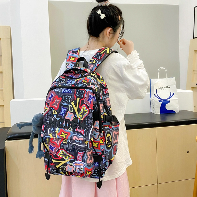 芭菲尼 小众撞色设计休闲简约日常通勤时尚百搭 尼龙 双肩包 男女同款情侣款 黑色玫红色绿色
