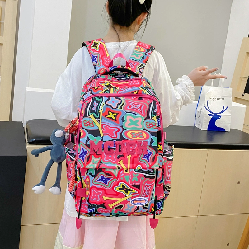 芭菲尼 小众撞色设计休闲简约日常通勤时尚百搭 尼龙 双肩包 男女同款情侣款 黑色玫红色绿色