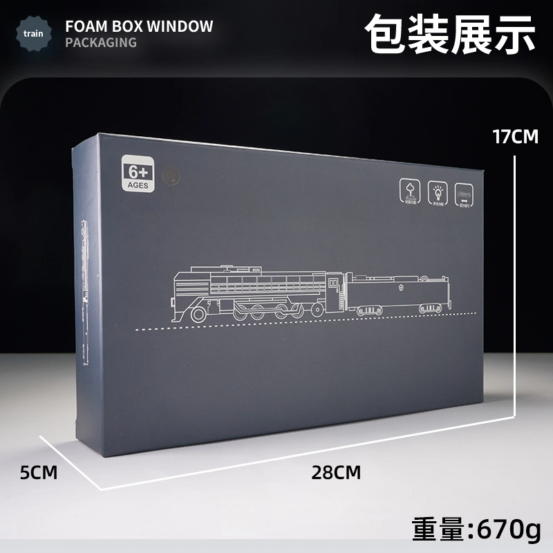 驰誉模型 复古蒸汽火车 蒸汽喷雾合金车模 回力声光仿真玩具 汽车模型收藏摆件 成品模型