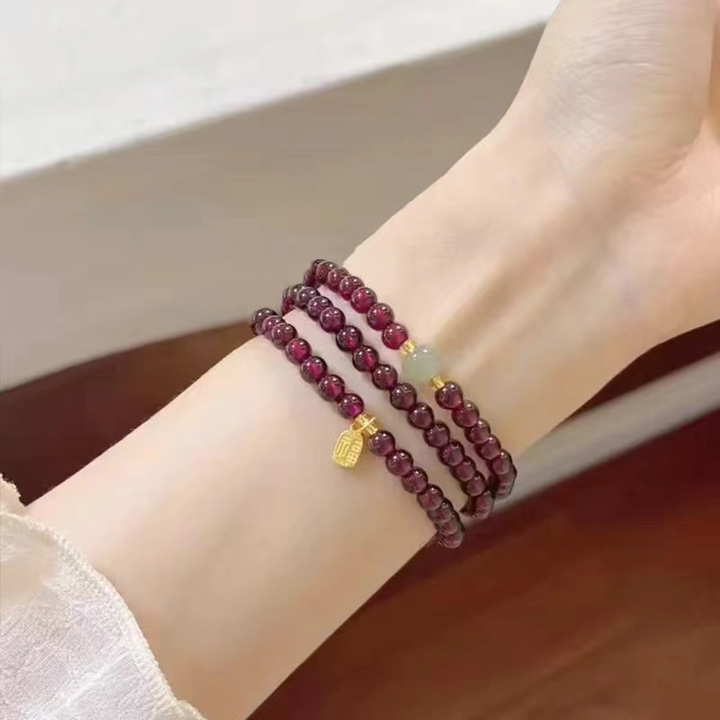 【灵隐流通处鸿运当头福气满满】 喜宝春花 财运亨通国风新中式国潮高级感百搭吉祥福牌守护运气极佳#好运 玛瑙 手串 男女同款情侣款