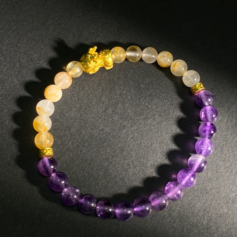 【财运亨通灵隐上上签】 喜宝春花 八方来财转运珠黄水晶貔貅国风佛珠新中式小众高级感百搭#好运天然 紫水晶 手串 男女同款情侣款