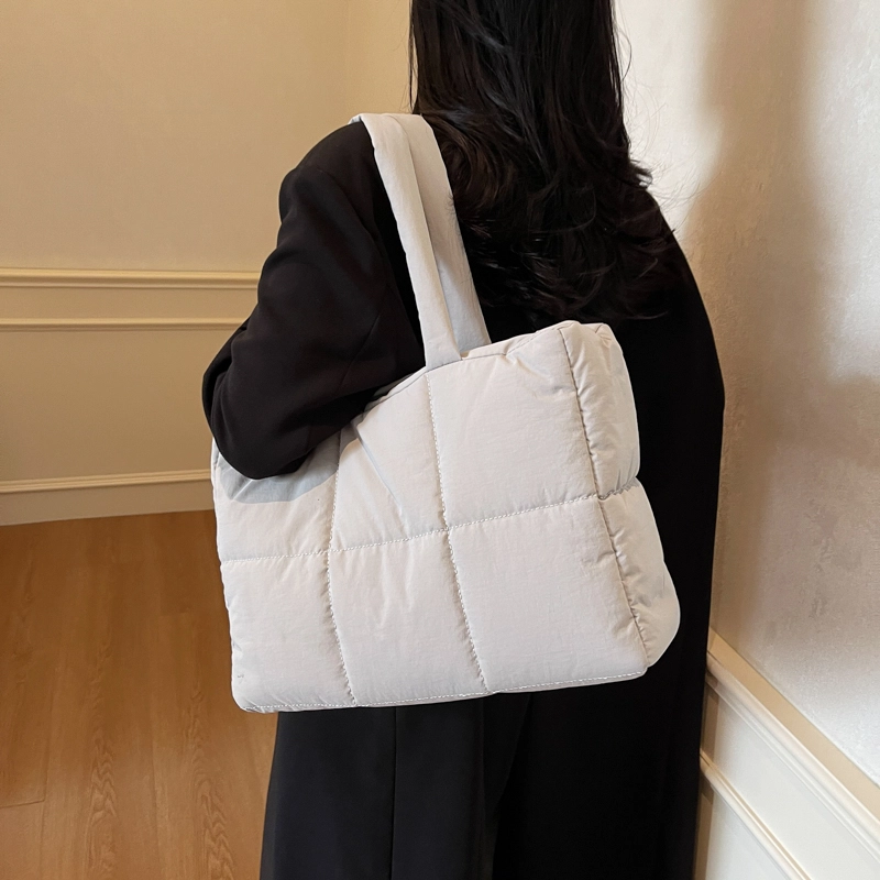 三只小鸭 简约托特包上课通勤 布 单肩包 女款 米白/卡其/灰色/黑色
