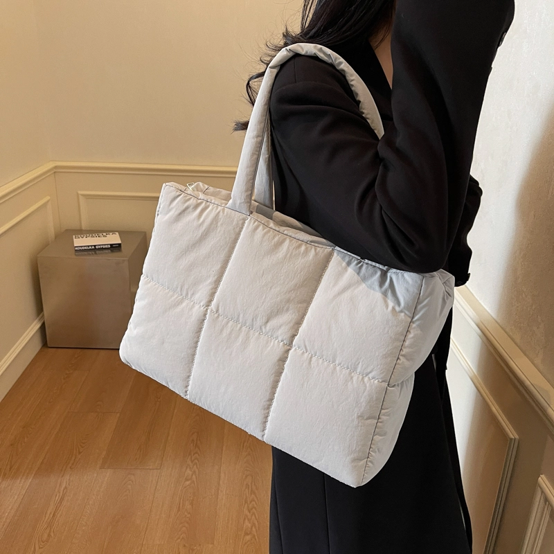 三只小鸭 简约托特包上课通勤 布 单肩包 女款 米白/卡其/灰色/黑色