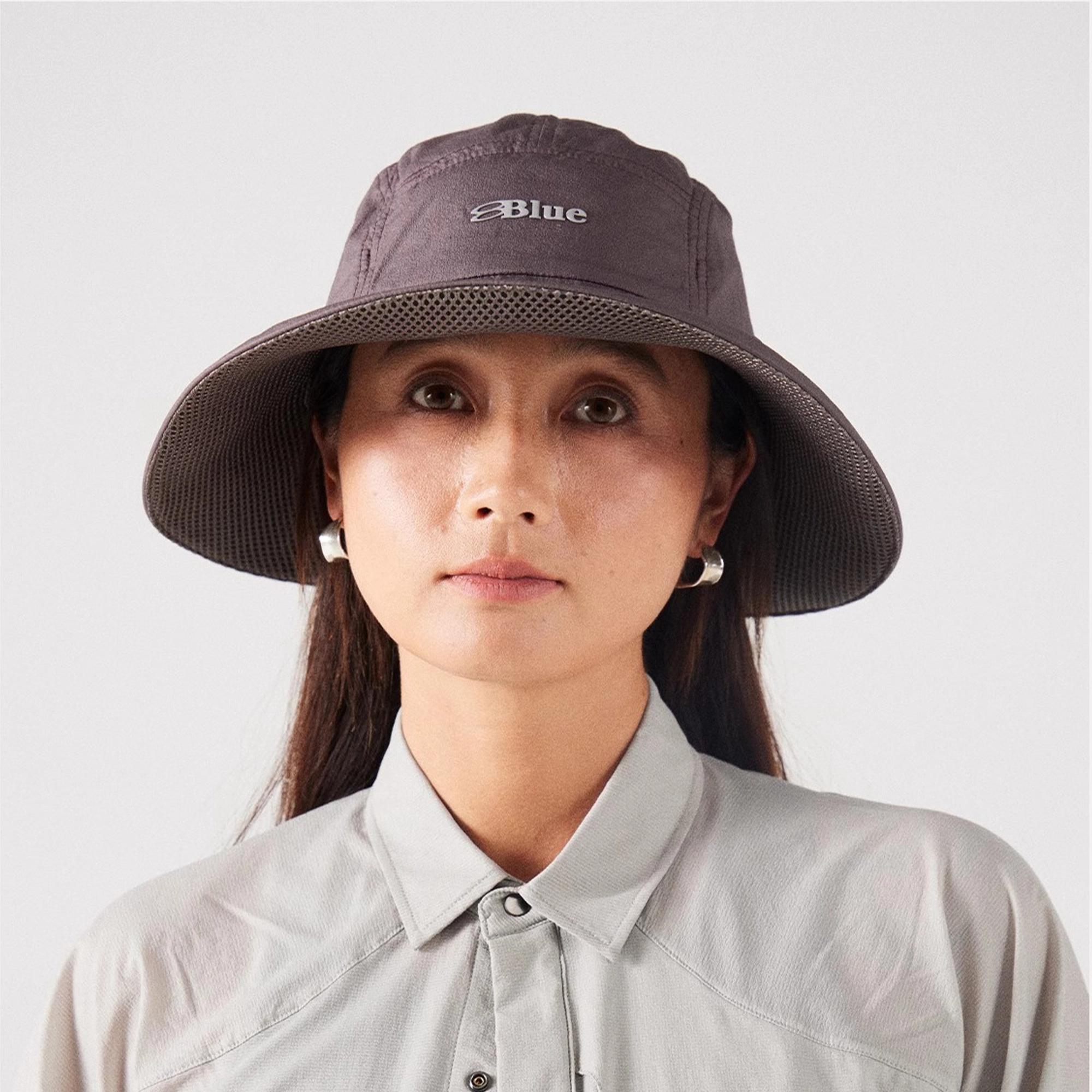 蓝岐 户外休闲轻量化轻薄透气纯色可调节大檐 锦纶 渔夫帽 男女同款情侣款
