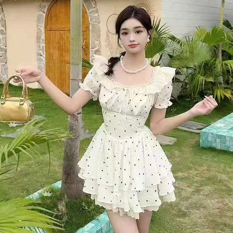 依钗 舒适通勤百搭简约休闲温柔风服饰短袖连衣裙 女款