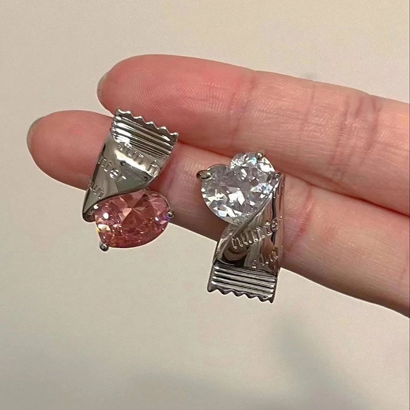 亲喜 千禧风设计感俏皮古灵精怪粉色精致小众韩版温柔糖果甜美可爱 合金 耳钉 女款
