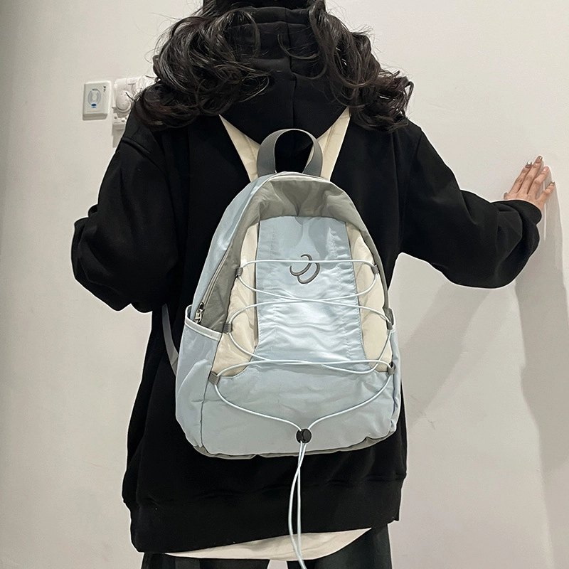 艾妮兔 双肩包小众设计撞色百搭运动 尼龙 男女同款 多色