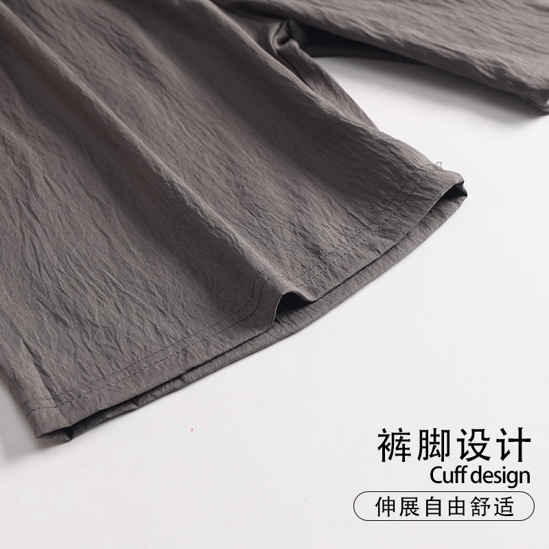 怀尔蔚 可外穿舒适薄款翻领字母短袖睡衣套装 男款