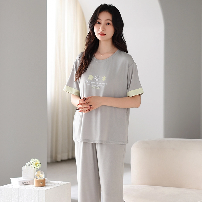 怀尔蔚 薄款短袖透气睡衣套装 女款