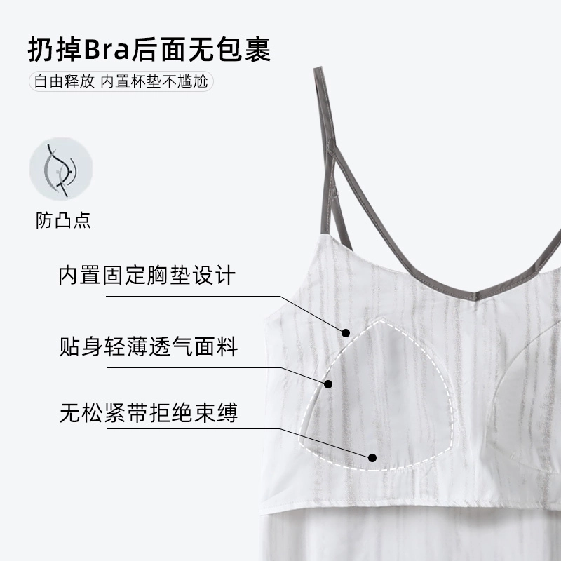 怀尔蔚 舒适吊带透气薄款无袖睡裙 女款 图片色