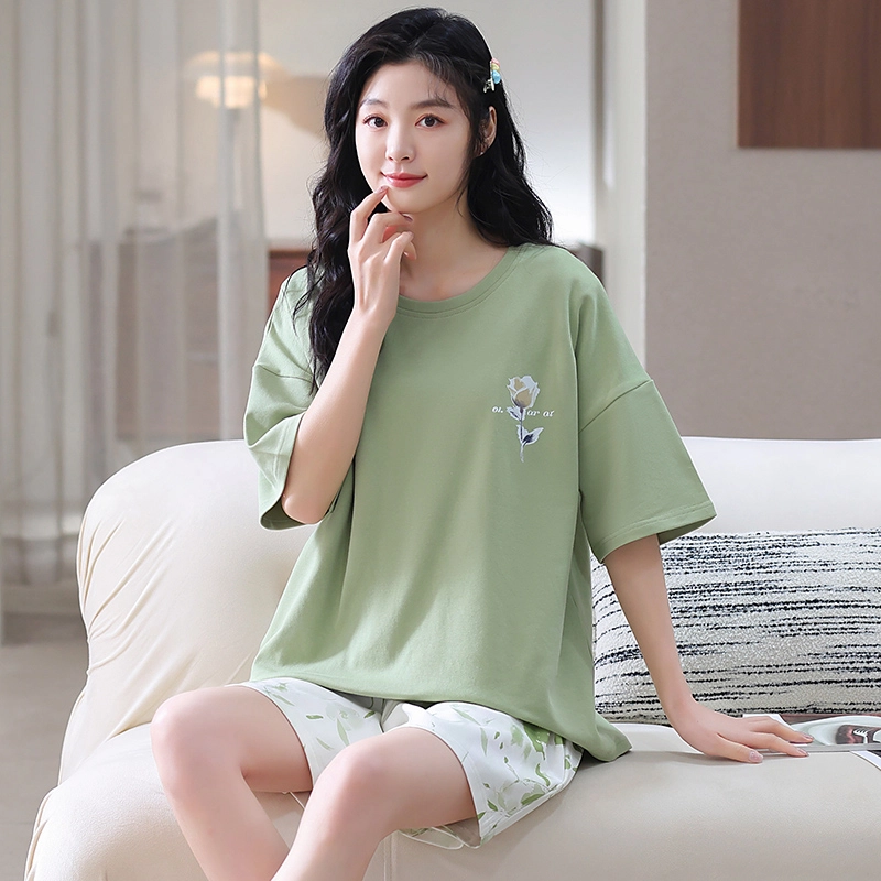 怀尔蔚 可外穿短袖短裤舒适薄款家居服睡衣套装 女款