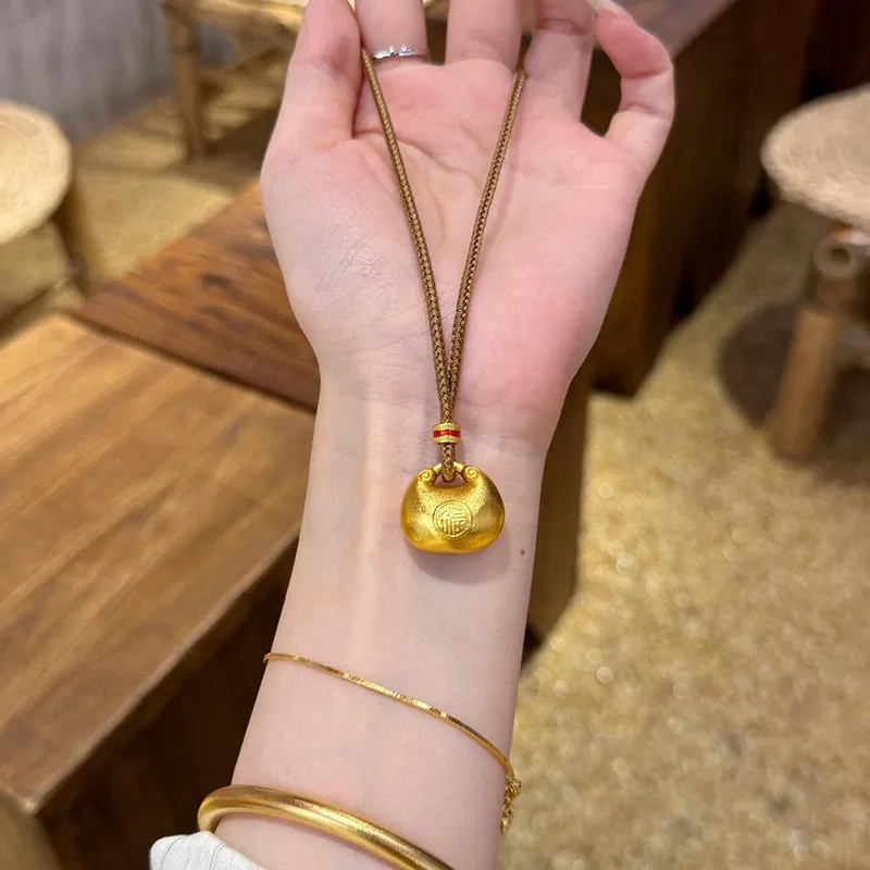 亨万福 福气满满 小胖福吊坠 金坨坨本命年招财转运时来运转编绳挂坠潮流 #好运 足金 按克计价 黄金项链 女款